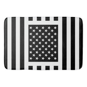 Tapete De Banheiro American Flag Black & White EUA Americana única