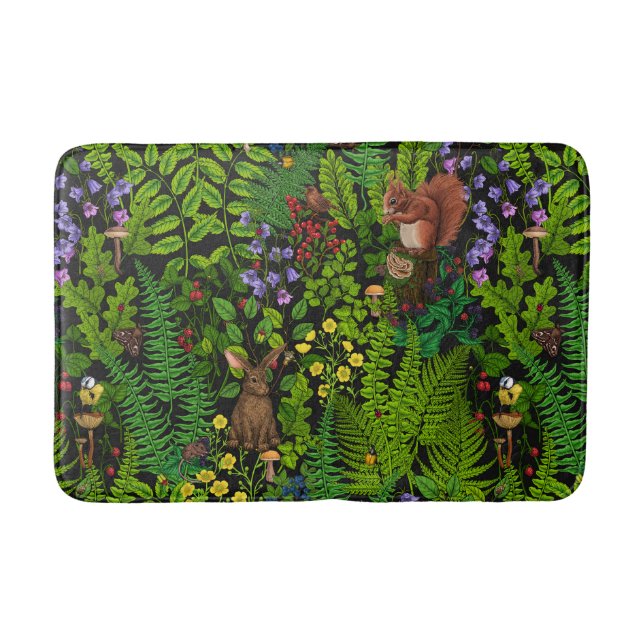 Tapete De Banheiro Amídalas e plantas florestais (Frente)