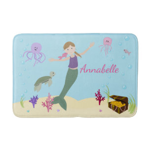 Tapete De Banheiro Amigos louros escuros personalizados da sereia e