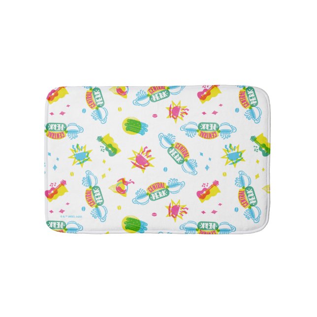 Tapete De Banheiro AMIGOS™ | Padrão Central Perk Neon (frente)