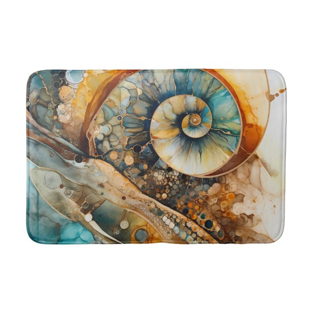 Tapete De Banheiro Ammonite Gem Fossil Bath Mat (Frente)