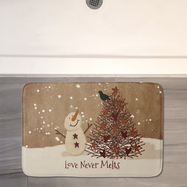 Tapete De Banheiro Amor Nunca Derrete Snowman Bath Mat (Criador carregado)