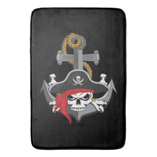 Tapete De Banheiro Âncora do crânio do pirata