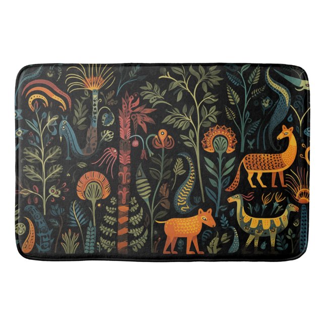 Tapete De Banheiro Animais misteriosos de fantasia em pele negra (Frente)