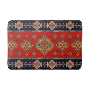Tapete De Banheiro Antigo Vintage Ouro Onyx Vermelho Kilim Turco