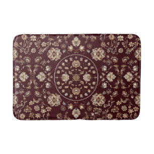 Tapete De Banheiro Antiguidade Vintage Oriental Dourada Maroon Pérsim