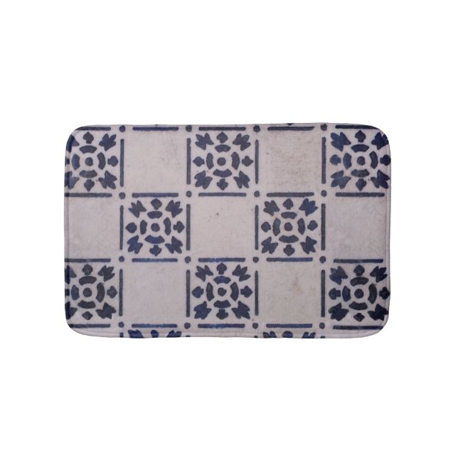 Tapete De Banheiro Antique Delft Azulejo Blue: Padrão Clássico de Art (frente)