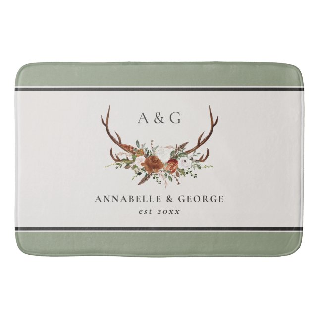 Tapete De Banheiro Antler terracotta sage green botanal show (Frente)