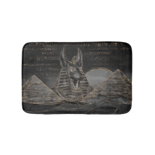 Tapete De Banheiro Anubis na paisagem egípcia das pirâmides
