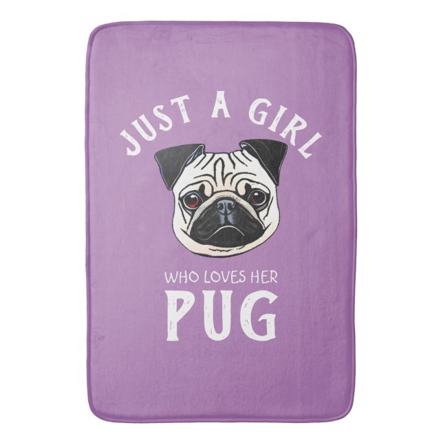 Tapete De Banheiro Apenas uma garota que a ama Pug (Frente Vertical)