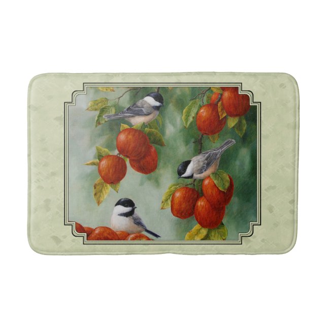 Tapete De Banheiro Apple Harvest Chickadees Green (Frente)