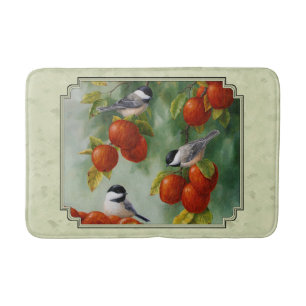 Tapete De Banheiro Apple Harvest Chickadees Verde