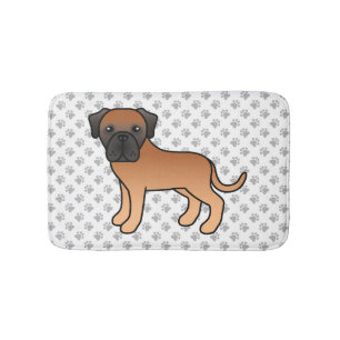 Tapete De Banheiro Apricot Inglês Mastiff Bolo Cartoon Cachorro e Pat