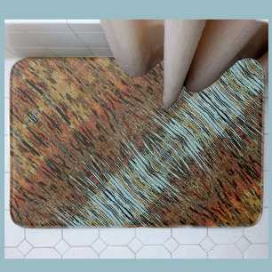 Tapete De Banheiro Aqua Brown e Orange Abstrato