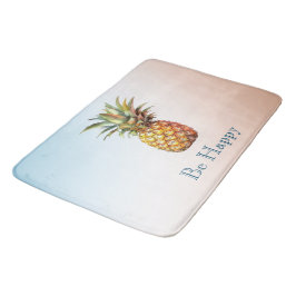 Tapete De Banheiro Aqua Cream Feliz Abacaxi Tropical