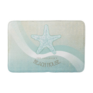 Tapete De Banheiro Aqua náutico ID623 azul da estrela do mar da casa