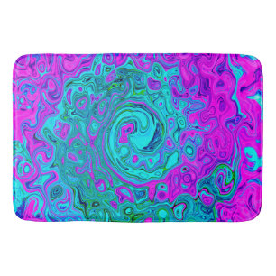 Tapete De Banheiro Aquamarina e Magenta Redemoinho Líquido Retro Cool