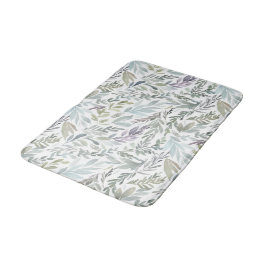 Tapete De Banheiro Aquarela Botânica Verde Azul