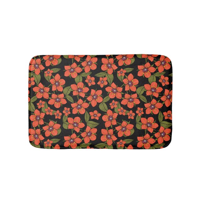 Tapete De Banheiro Aquarela de flores vermelhas (frente)