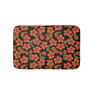 Tapete De Banheiro Aquarela de papoula escarlate verde vermelho roxo