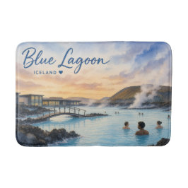Tapete De Banheiro Aquarela do banho termal Blue Lagoon Islândia 