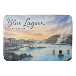 Tapete De Banheiro Aquarela do banho termal Blue Lagoon Islândia 