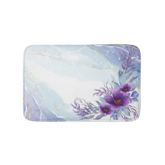 Tapete De Banheiro Aquarela Elegante Púrpura Floral