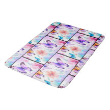 Aquarela Floral e Borboletas Jardim de Primavera