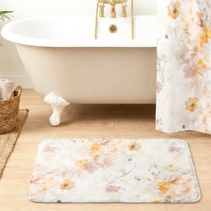 Tapete De Banheiro Aquarela Floral Elegante
