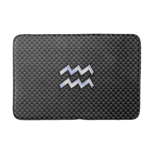 Tapete De Banheiro Aquarius Zodiac Símbolo de Fibra de Carbono Decor