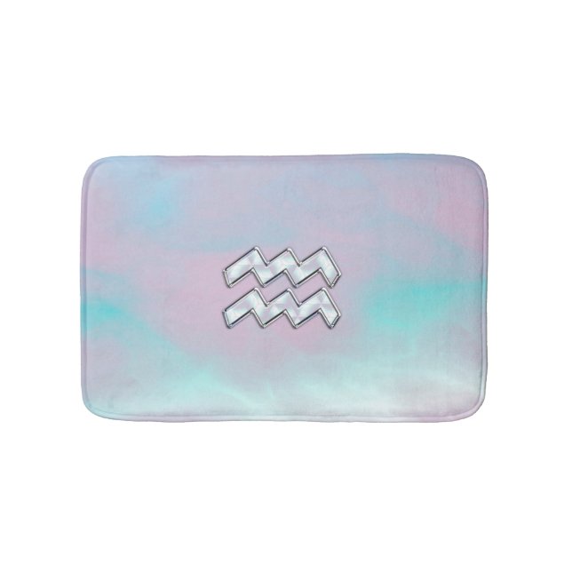 Tapete De Banheiro Aquarius Zodiac - Sinal Pastel Mãe do Decor Pérola (frente)