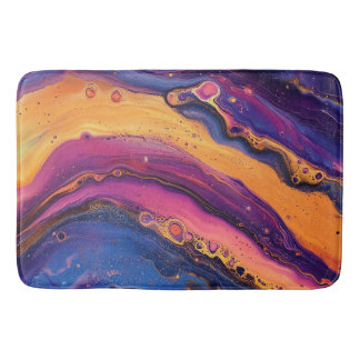 Tapete De Banheiro Arco-Íris Fluido Pour Purple & Orange Colorir
