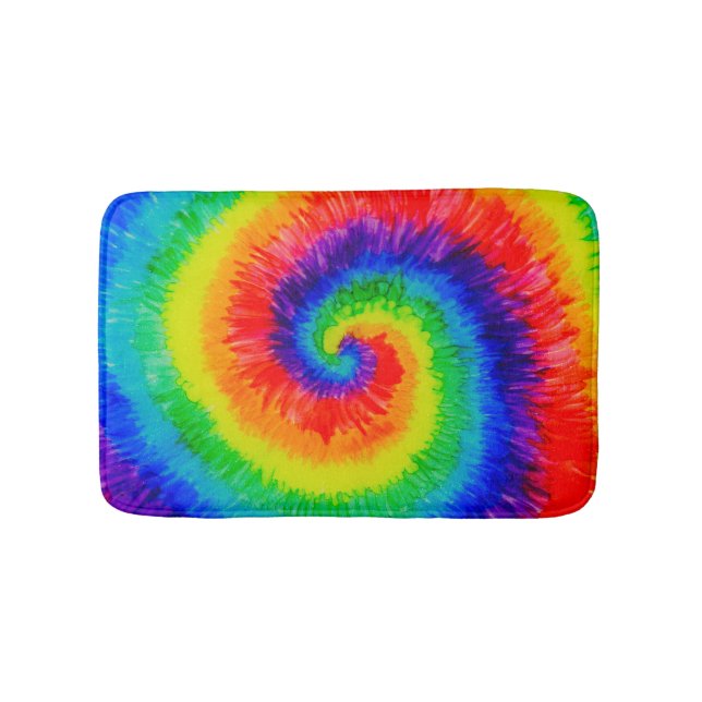 Tapete De Banheiro Arco-íris Tie Die com Tinta Álcool (frente)