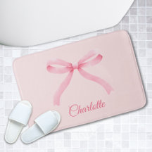 Arco rosa personalizado Coquette Girly Bathmat