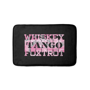 Tapete De Banheiro Armário Whiskey Tango Foxtrot Pink Camo