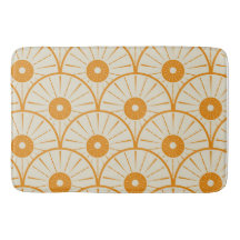 Art Deco Abstrato Sol Laranja em Branco