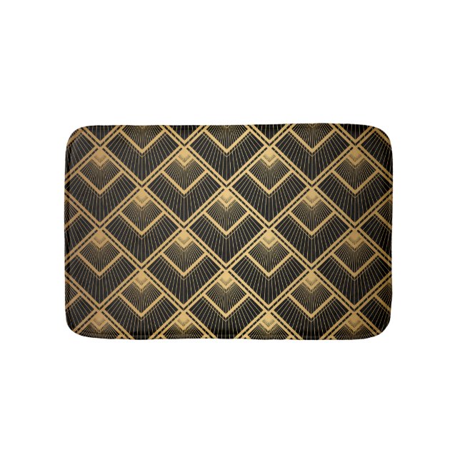 Tapete De Banheiro Art Deco Black Dourado: Geométrico (frente)