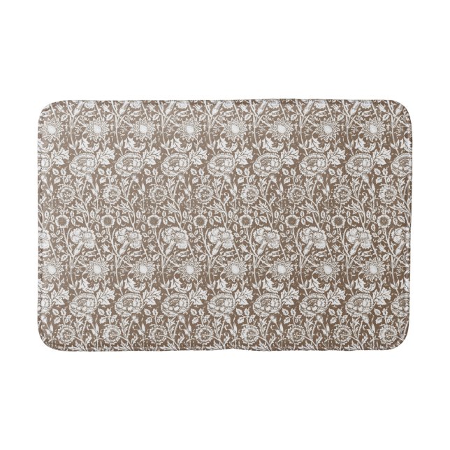 Tapete De Banheiro Art Nouveau Carnação Damask, Taupe e White (Frente)