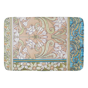 Tapete De Banheiro Art nouveau daffodil flor vintage têxtil floral