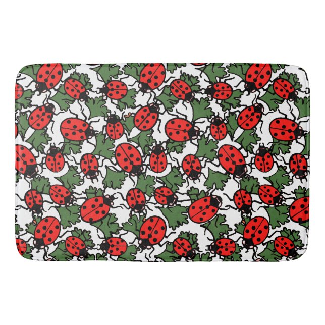 Tapete De Banheiro Art Nouveau Ladybug Insetos Padrão (Frente)