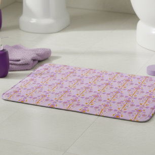 Tapete De Banheiro Art Nouveau Pastel Floral Roxo Com Laranja