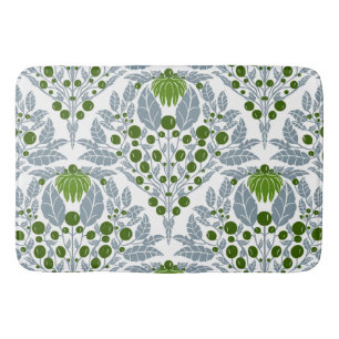 Tapete De Banheiro Art Nouveau Slate &Green-Vintage Floral Scallop