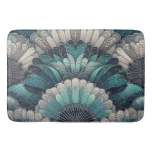 Art Nouveau Ventiladores Azuis e Prateados