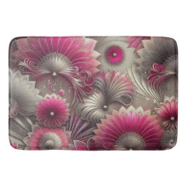 Tapete De Banheiro Art Nouveau Ventiladores rosa e prateados