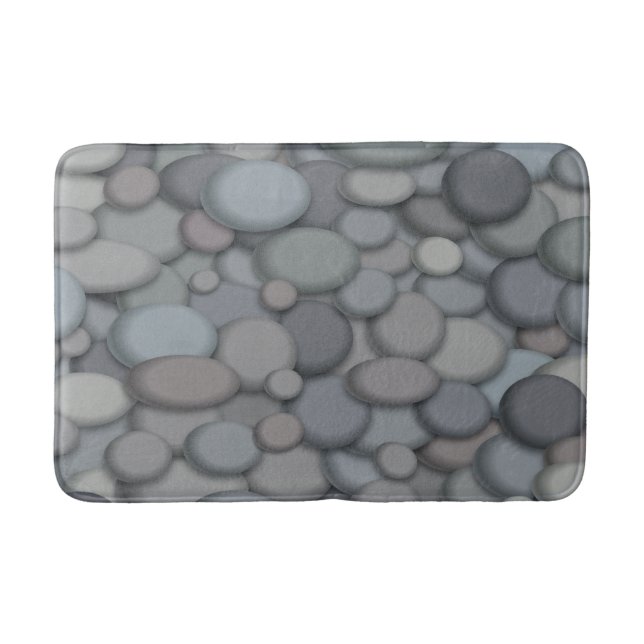 Tapete De Banheiro Arte Colorida River Rock Pebbles (Frente)