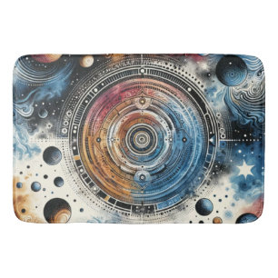 Tapete De Banheiro Arte Cósmica Futurística Batik - Design de Espaço