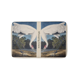 Tapete De Banheiro Arte da Natureza de Grou-Trombeteiro Audubon Vinta