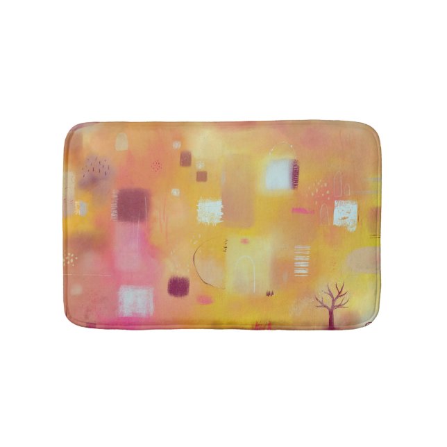 Tapete De Banheiro Arte de Aquarela Abstrato Moderna (frente)