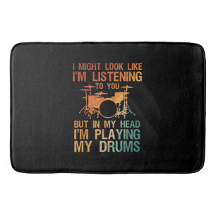 Tapete De Banheiro Arte De Baterista Engraçada Para Homens Jogadora D