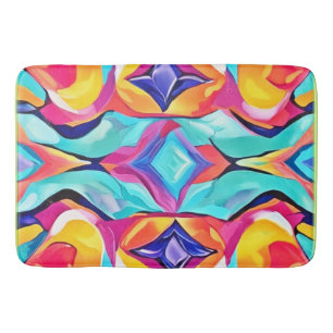 Tapete De Banheiro Arte de Fusão Geométrica Neon
